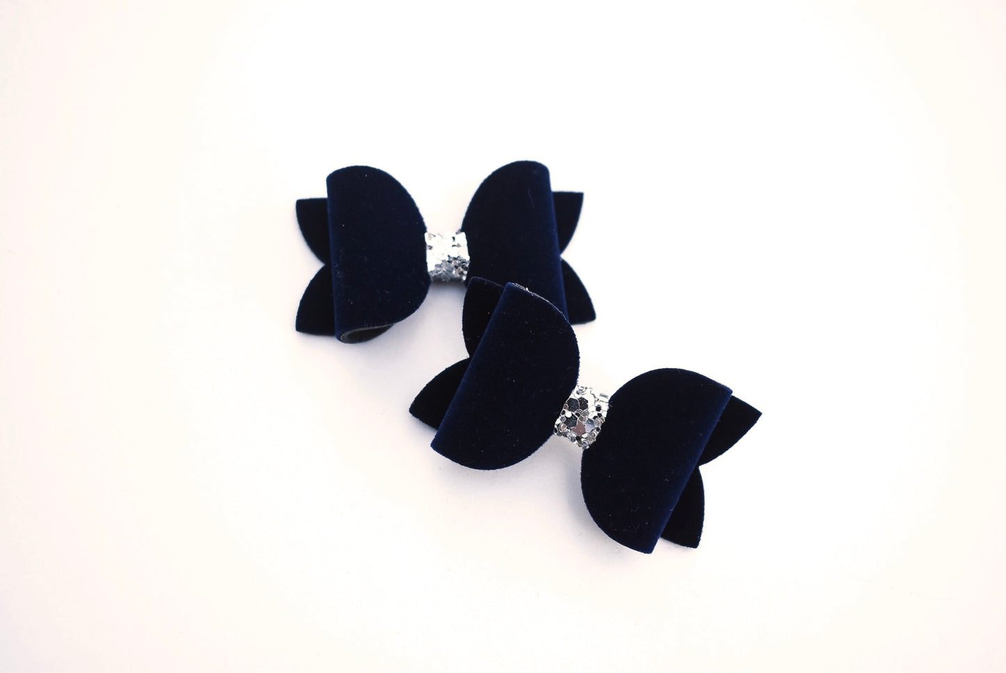 Navy plush pigtails