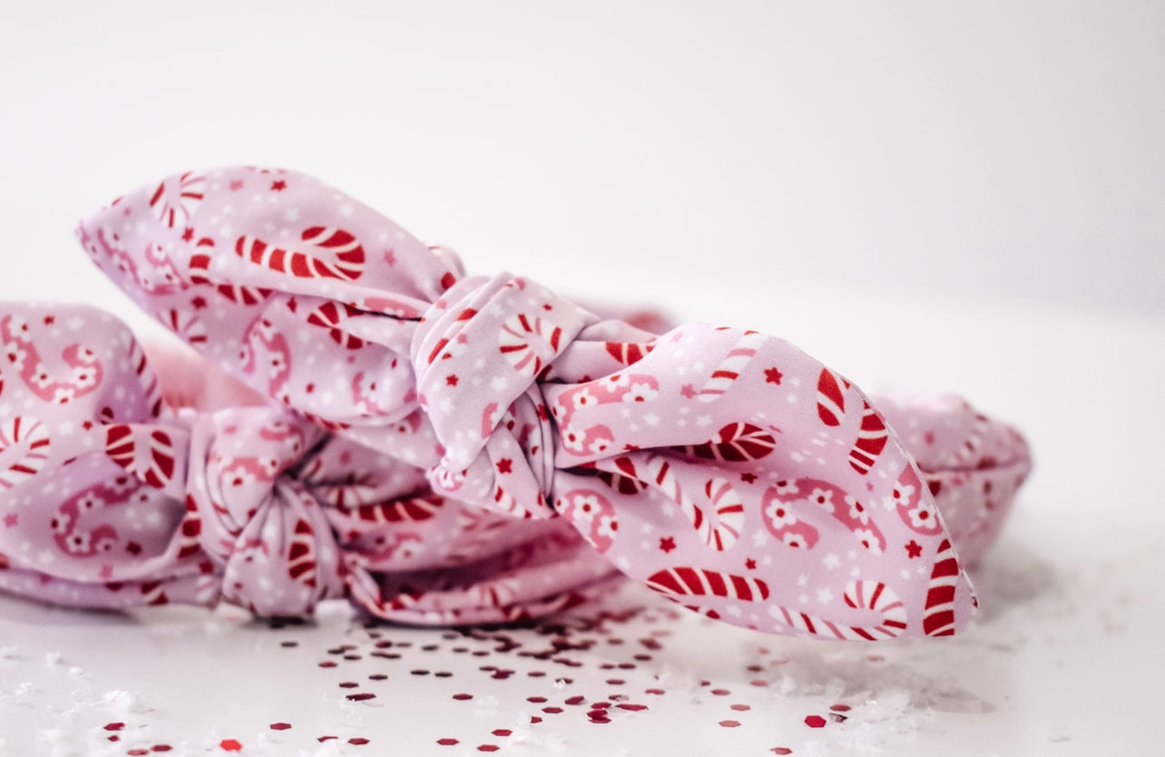Bubblegum candy cane Twist Knot hard headband