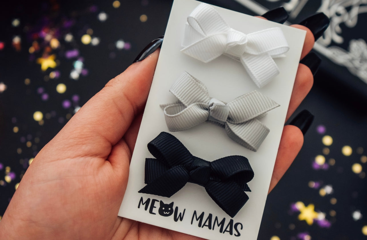 Boutique mini baby clip set Monochrome
