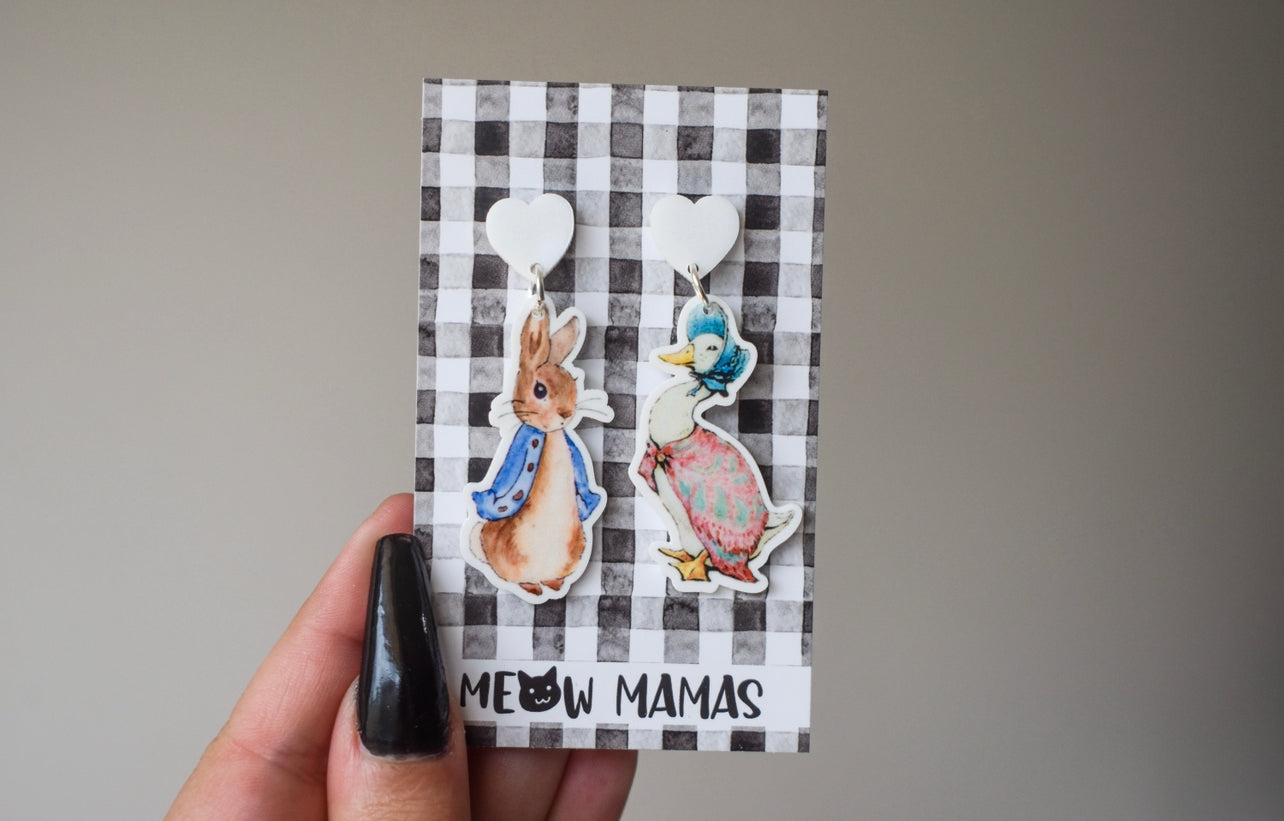 Peter rabbit dangle earrings