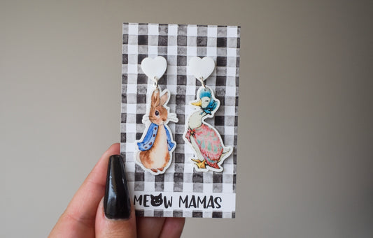 Peter rabbit dangle earrings