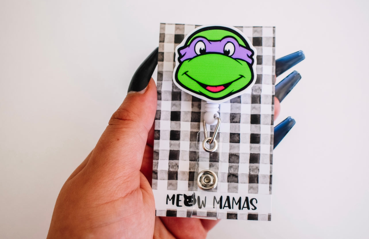 Purple turtle Badge reel