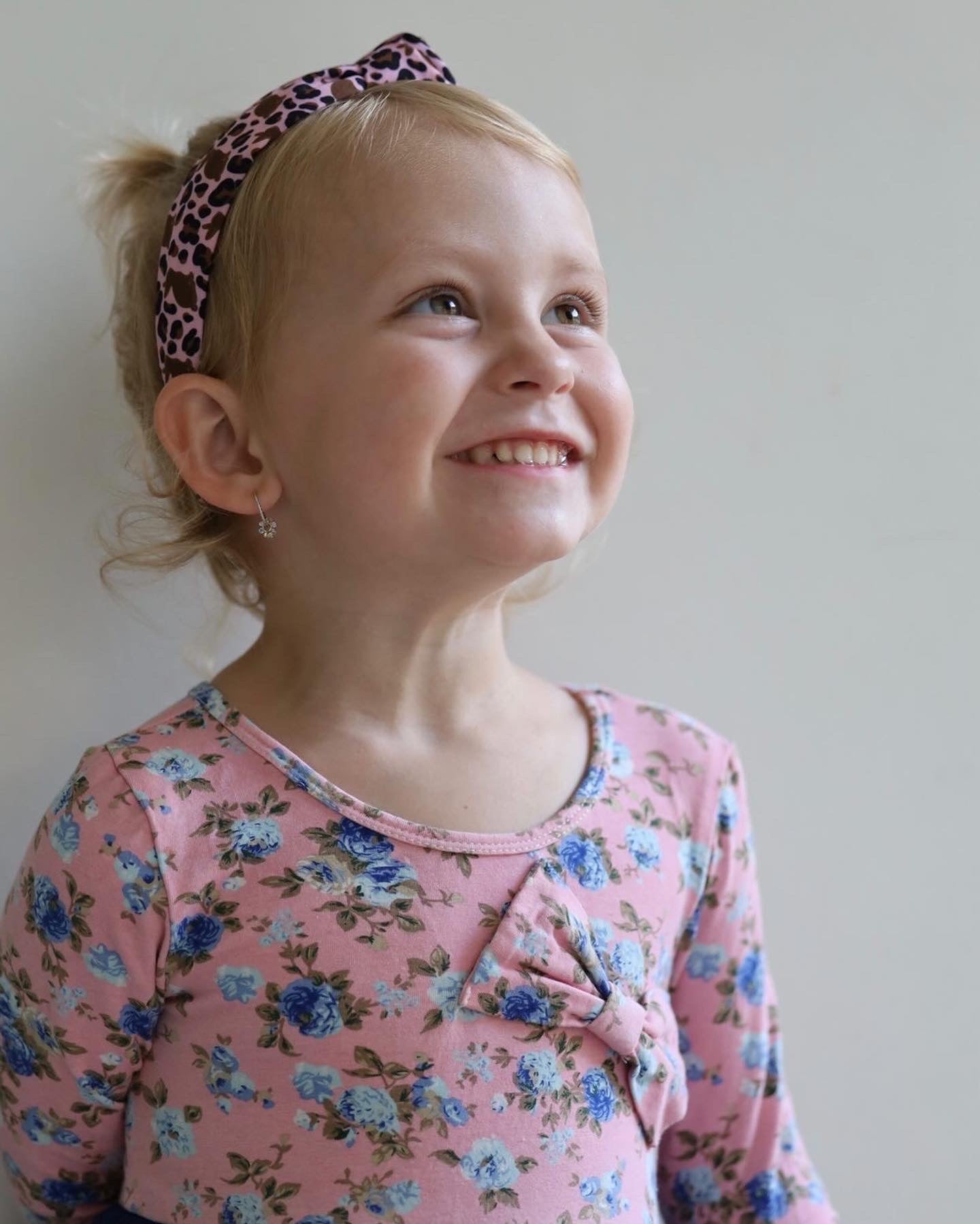 Leopard bunny Top Knot hard headband