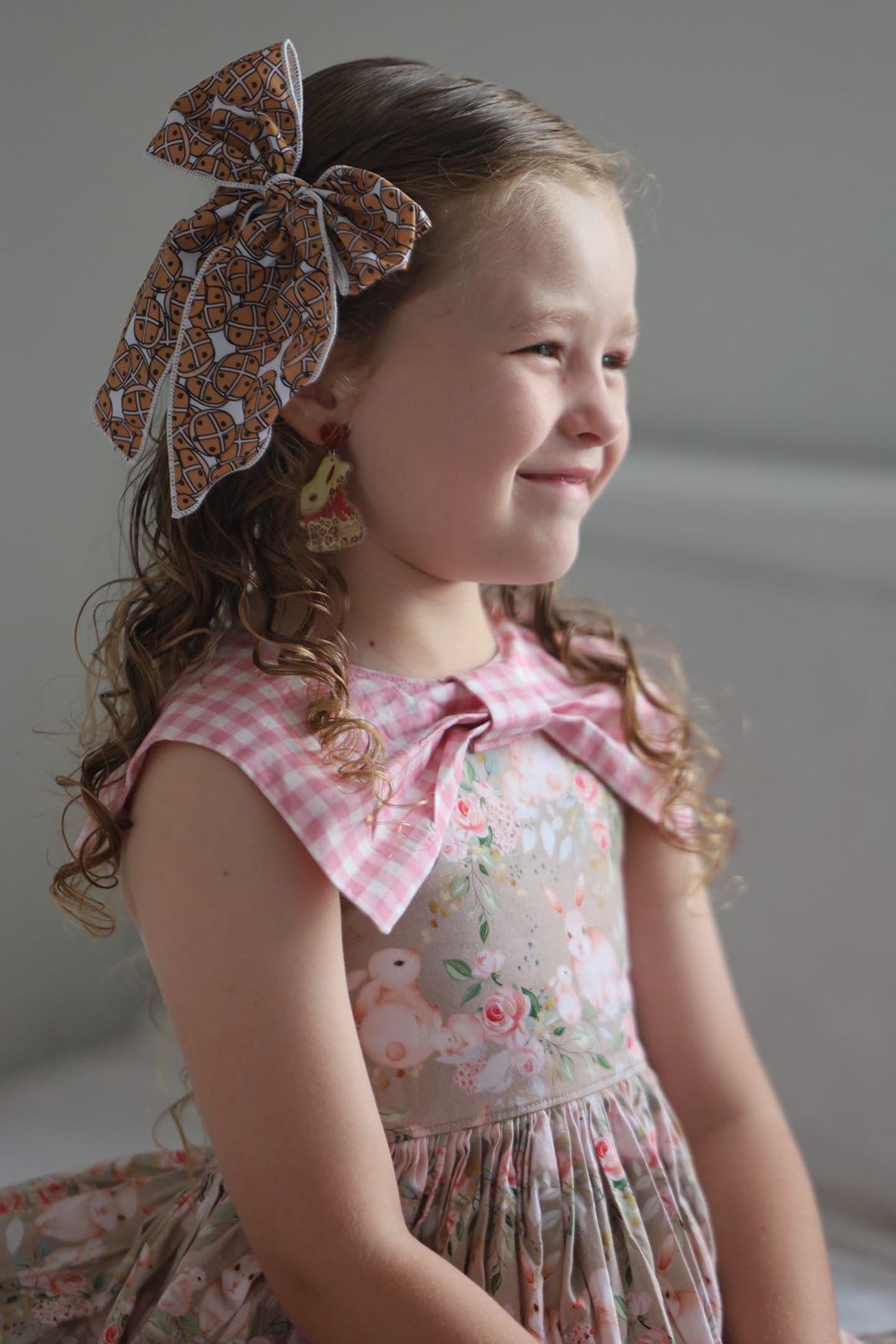 Hot cross bun 5 inch hand tied sailor bow