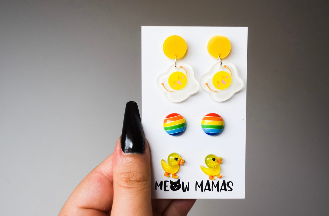 Chick or the egg earring set