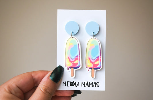 Paddle pop dangle earrings