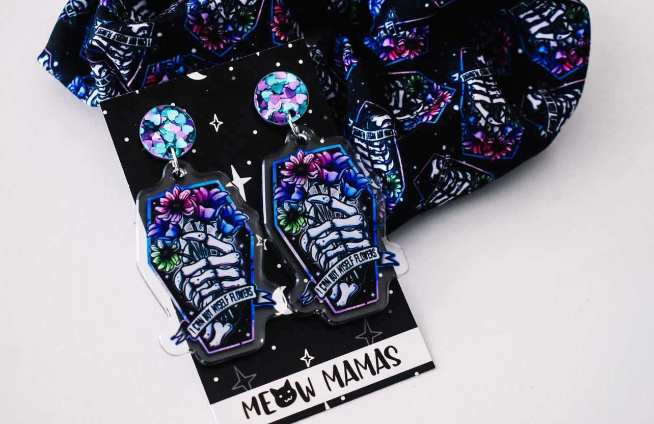 I can buy myself flowers acrylic dangles