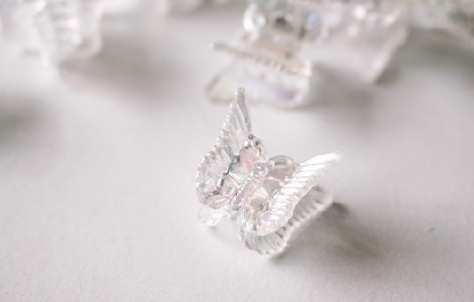 Iridescent butterfly mini claw clips
