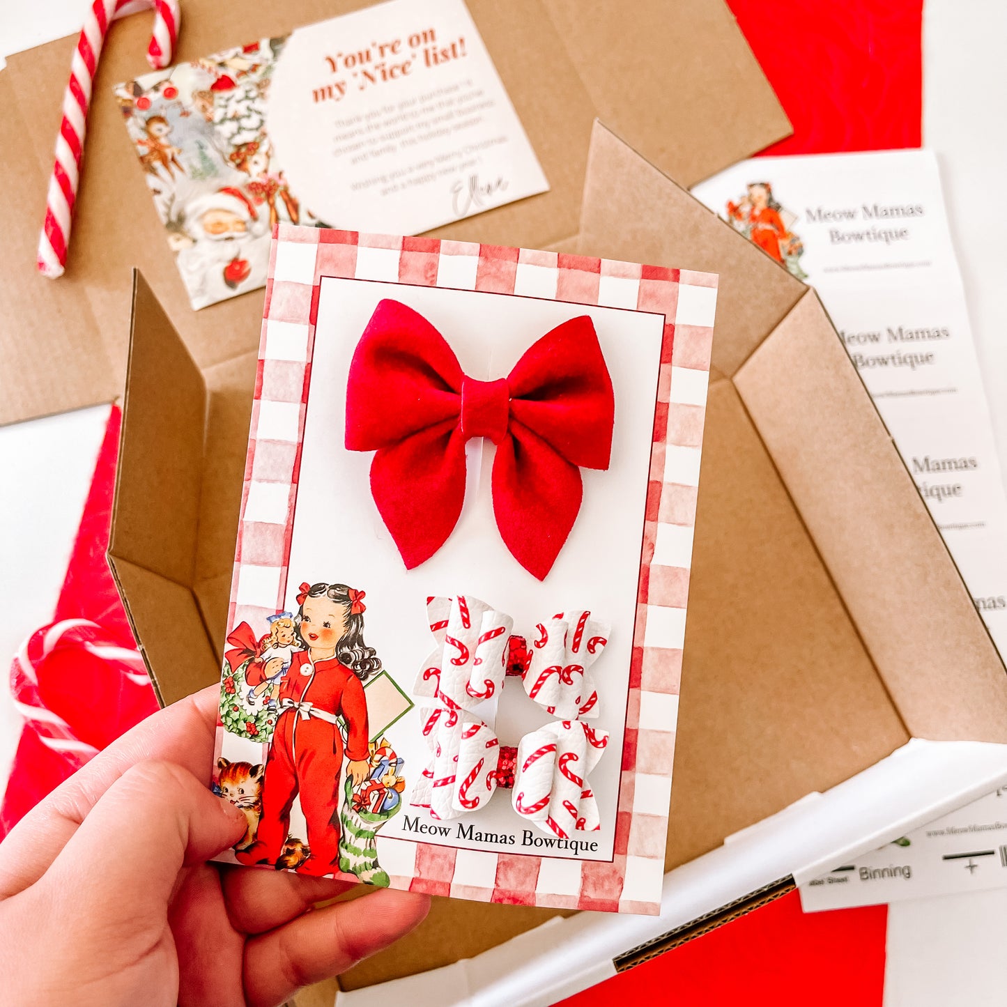 Mini Red velvet sailor bow