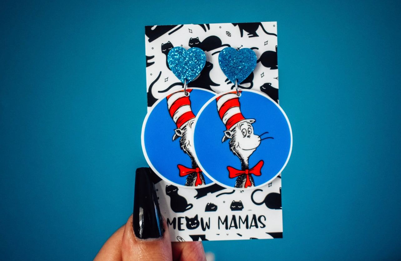 Rhyme cat dangle earrings