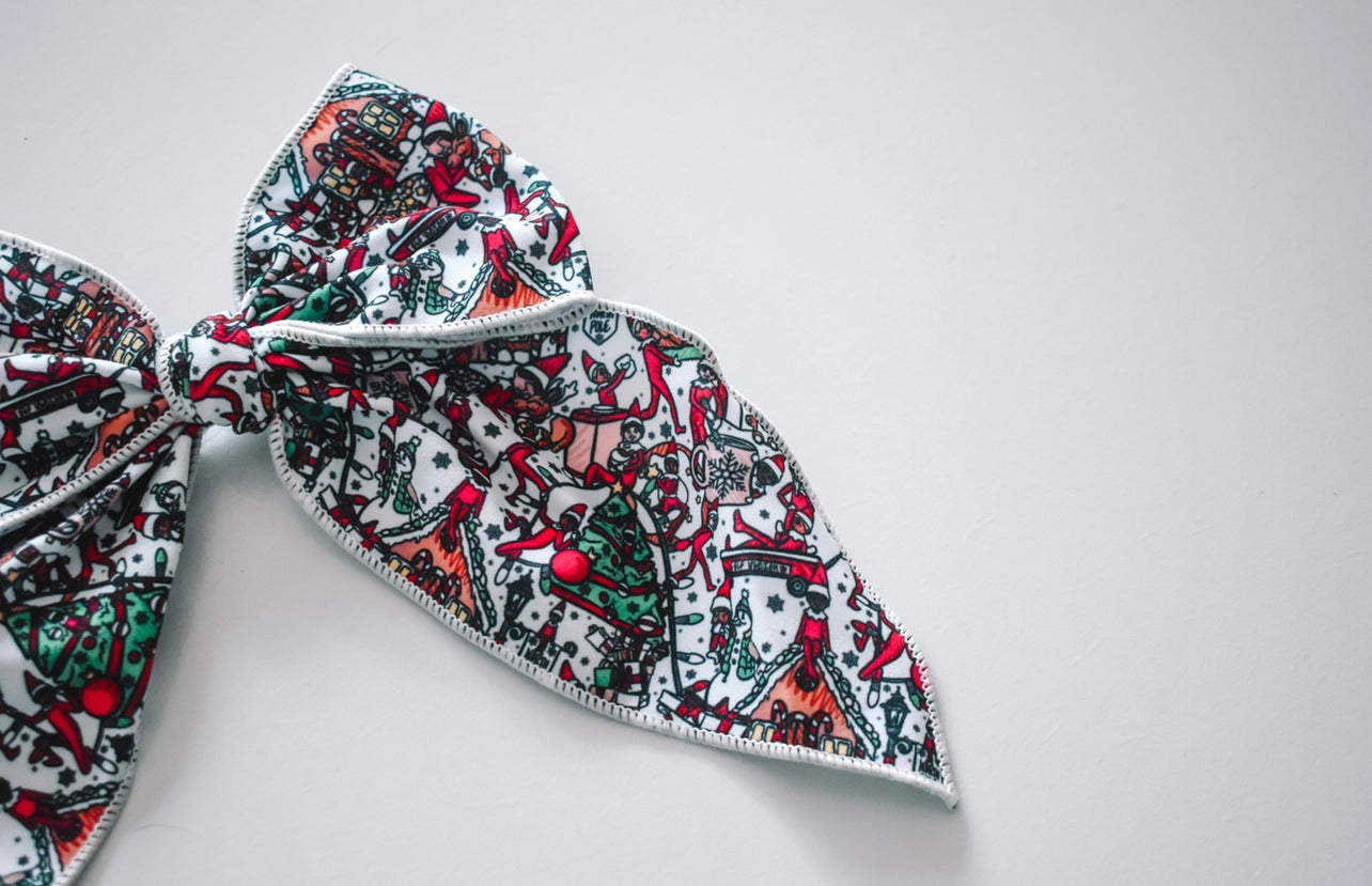 Cheeky elf 5 inch hand tied sailor bow