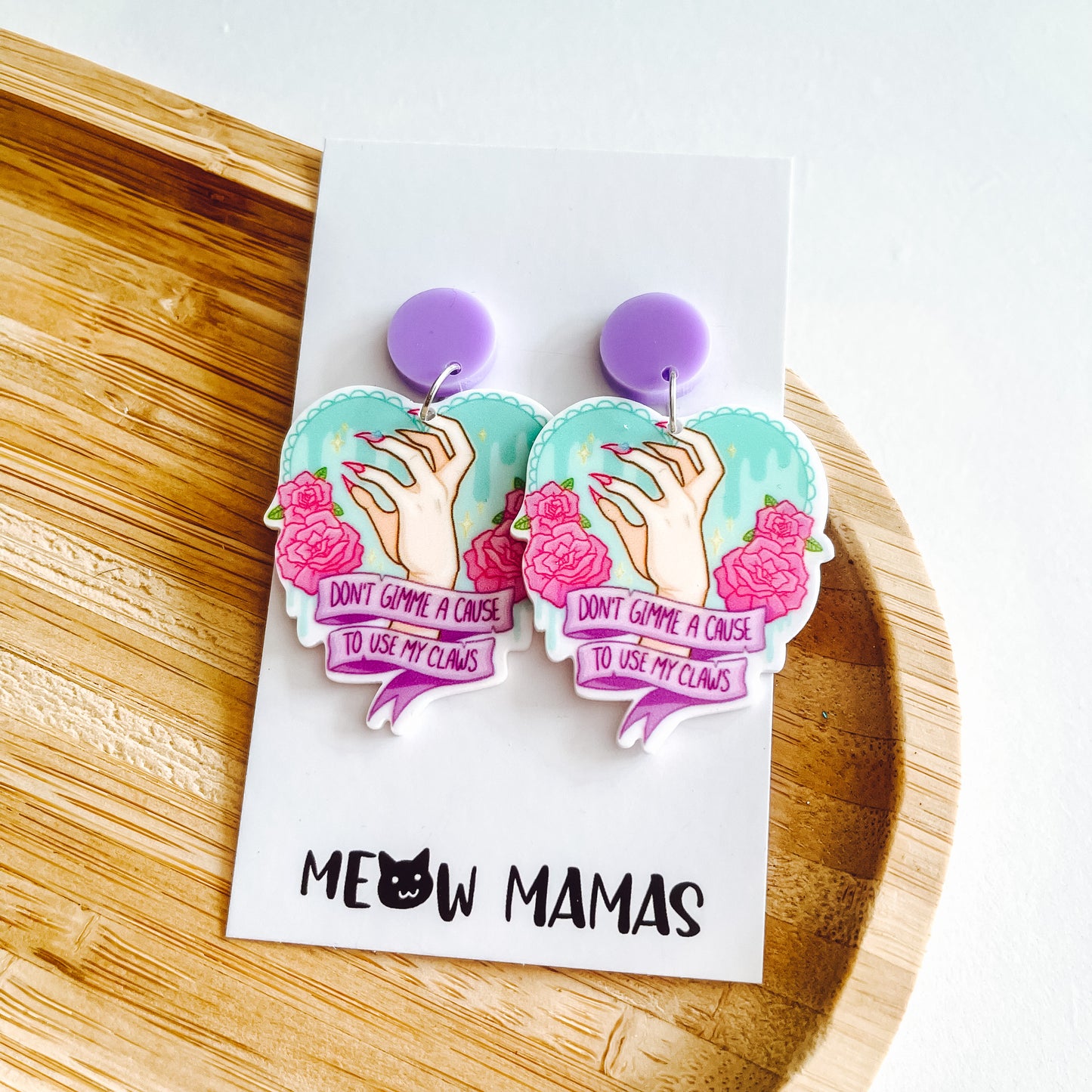 Female empowerment dangle earrings