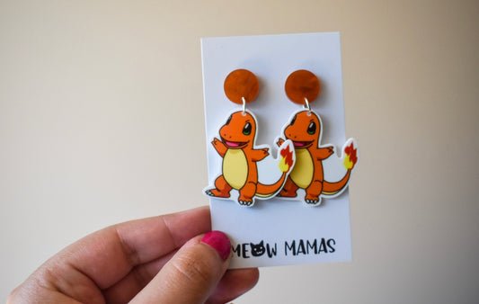 Charmander dangle earrings