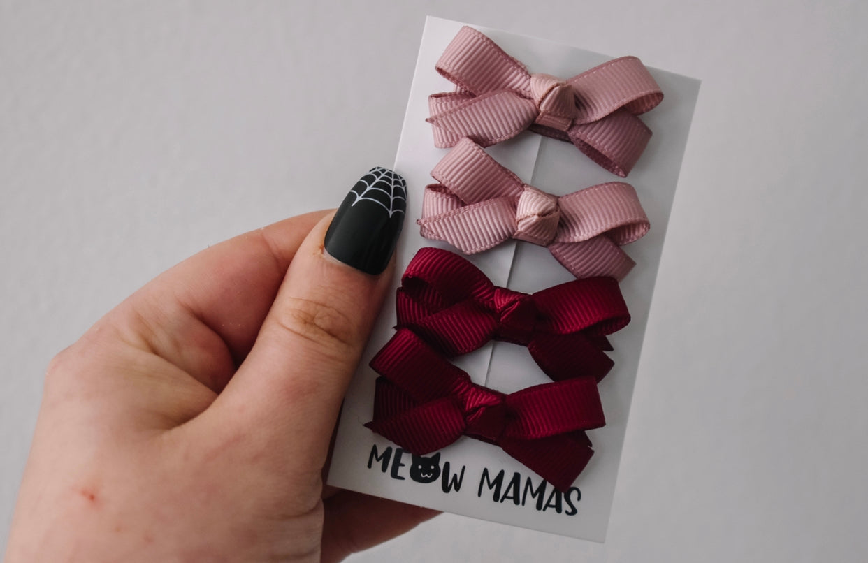 Boutique mini pigtails baby clip set FINE WINE