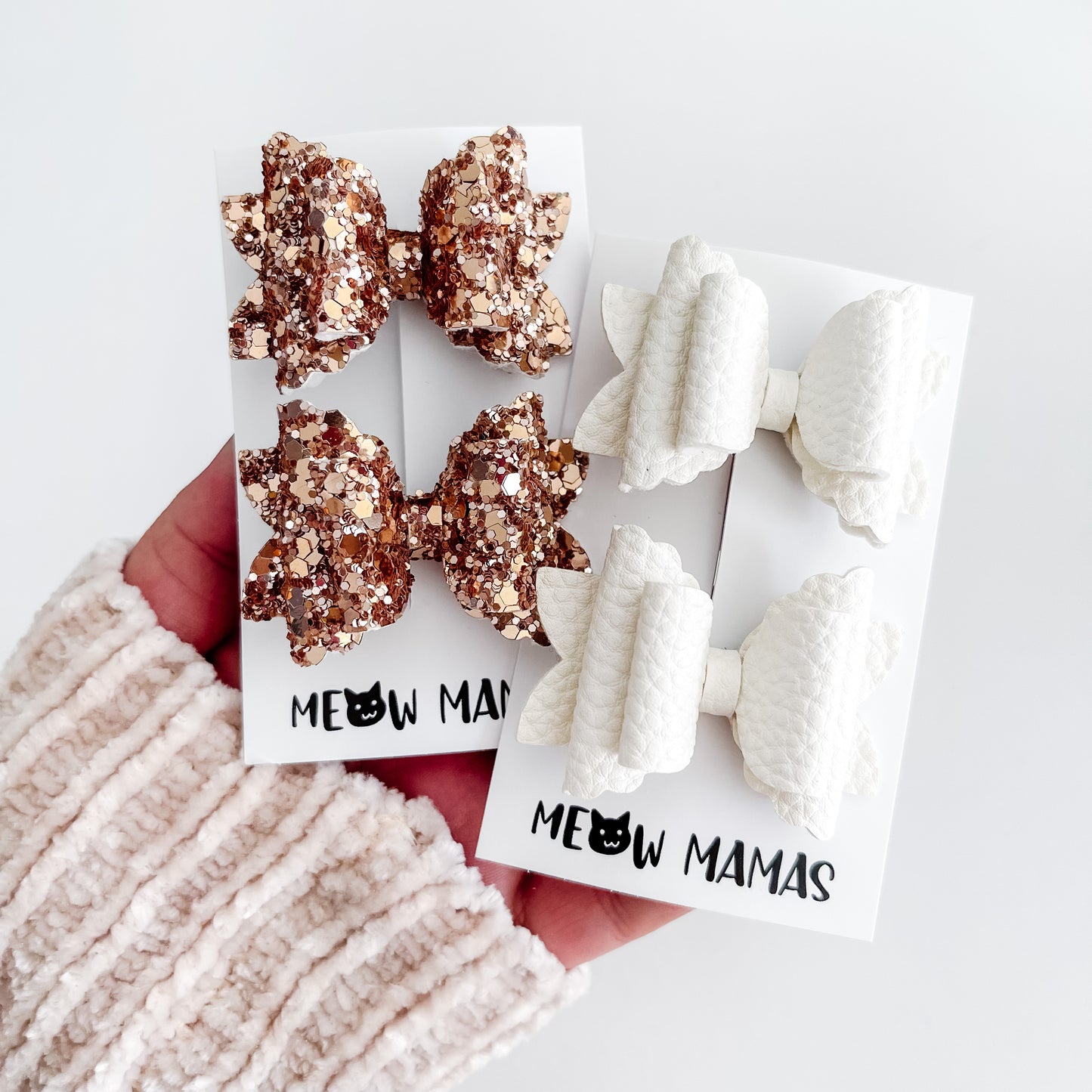 Rose gold scalloped Tiny pigtail set