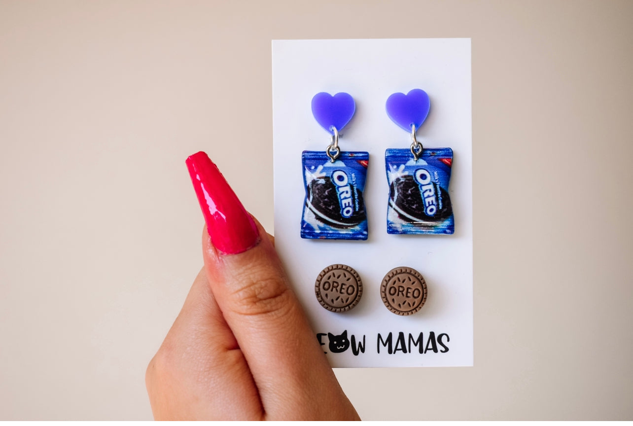 Oreo cookie bag earring set