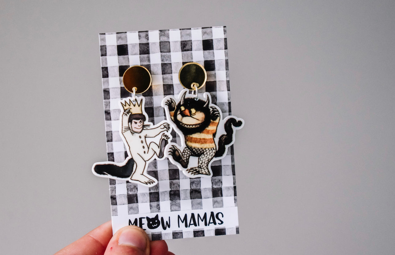 Where the wild things are  dangle earrings