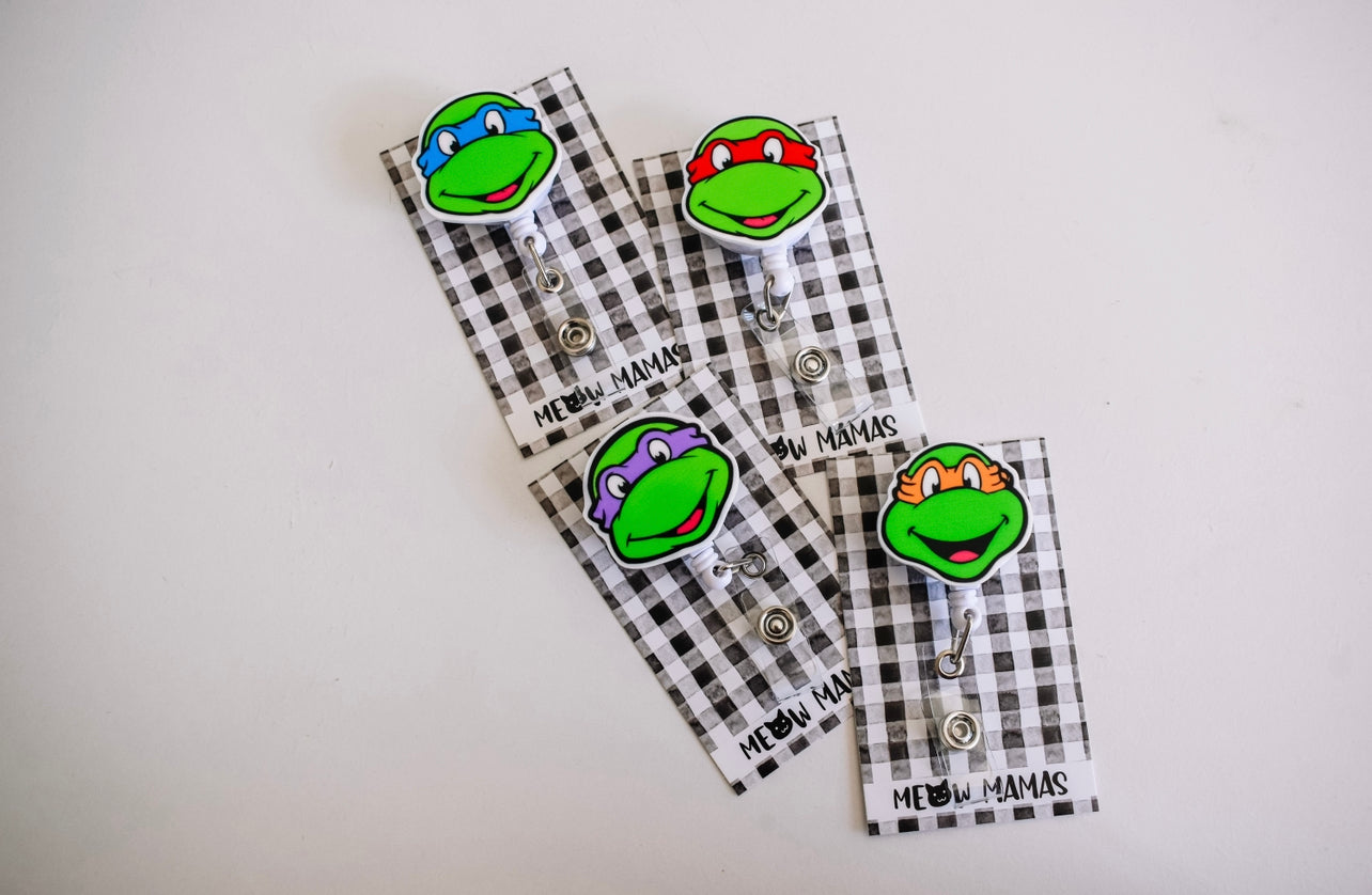 Blue turtle Badge reel