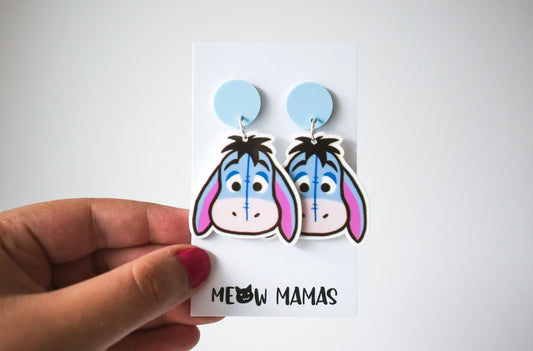 Sad donkey dangle earrings