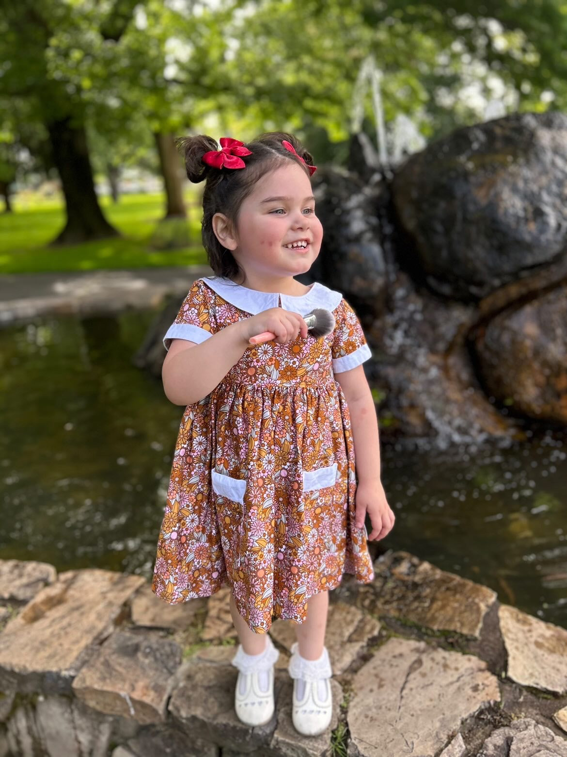 Mini Red velvet sailor bow