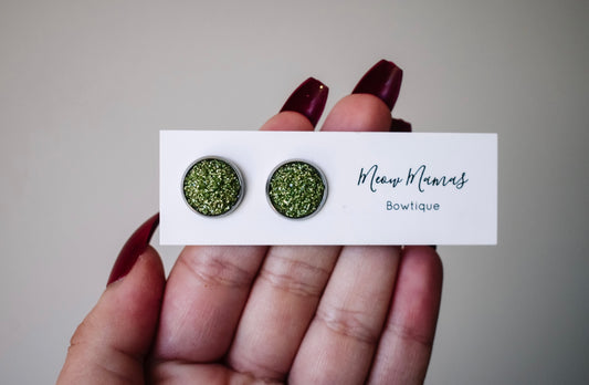 Green textured studs