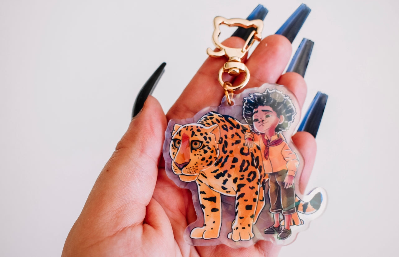 Antonio holographic acrylic keychain