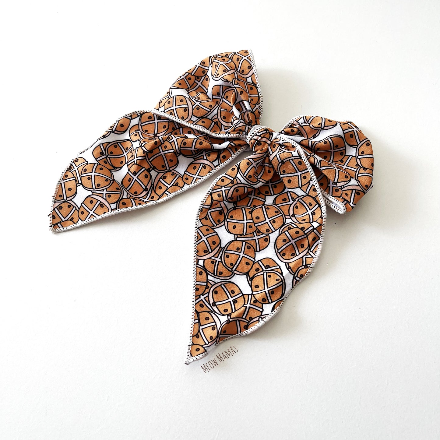 Hot cross bun 5 inch hand tied sailor bow