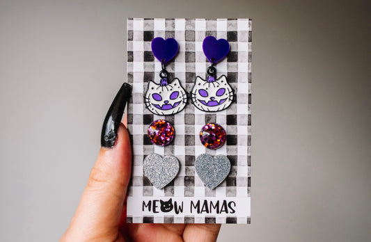 Ghostly Pumpkin Kitty earring set