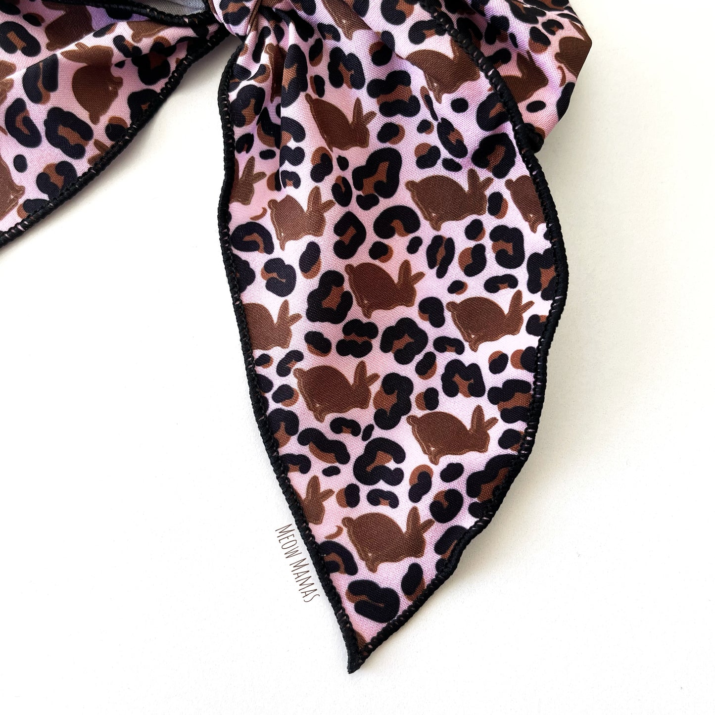 Leopard bunny 5 inch hand tied sailor bow