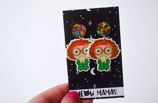 Divination teacher dangle earrings