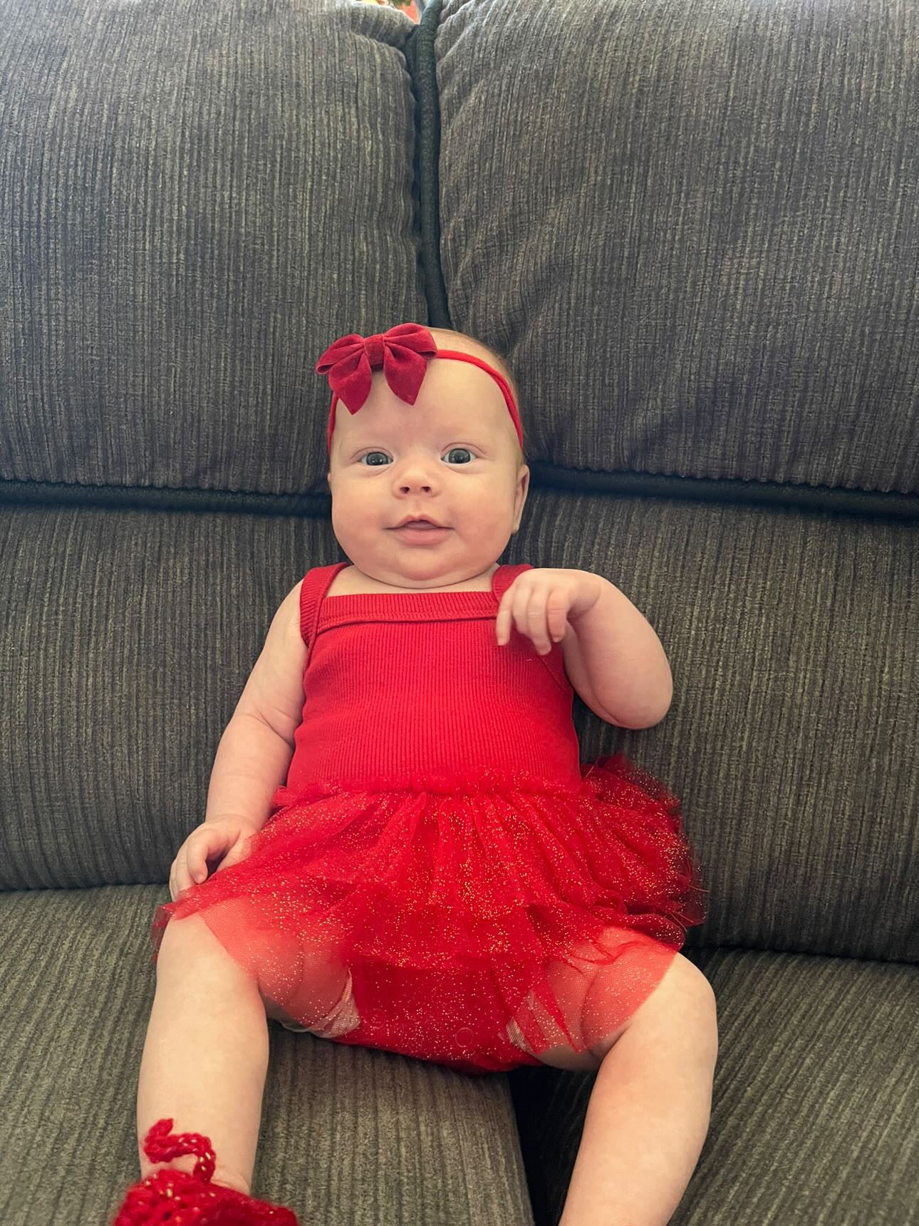 Mini Red velvet sailor bow