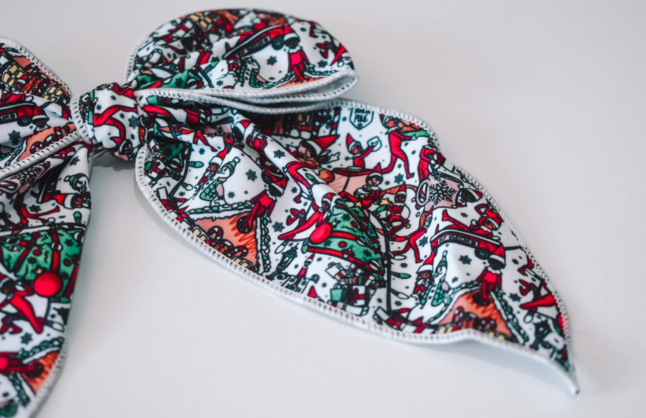 Cheeky elf 5 inch hand tied sailor bow