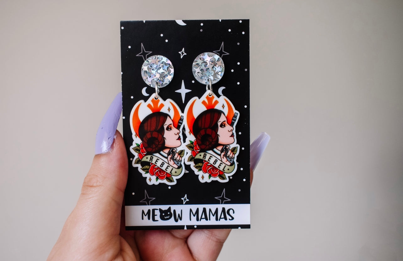 Rebel princess dangle earrings