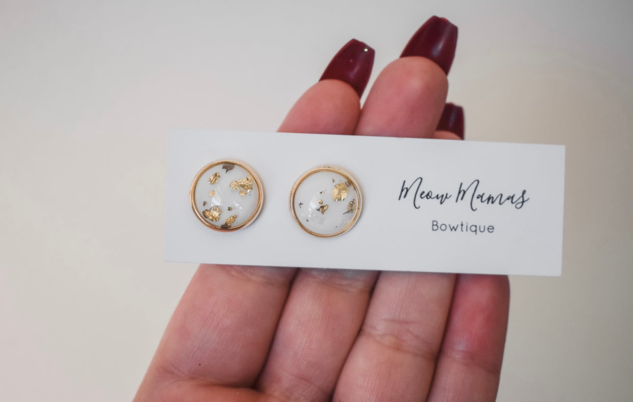 Set of 3 stud earring pack (pastel gold)