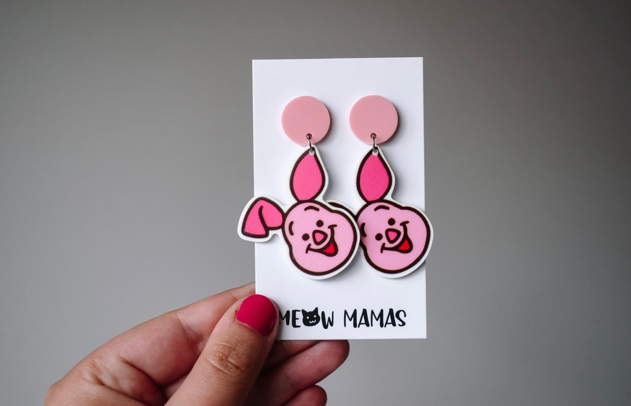 Pig dangle earrings