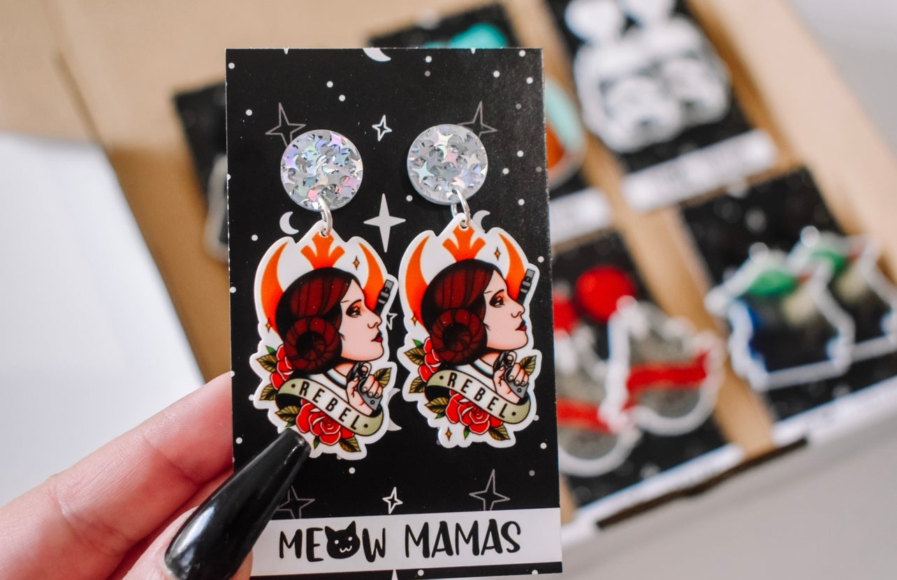 Rebel princess dangle earrings