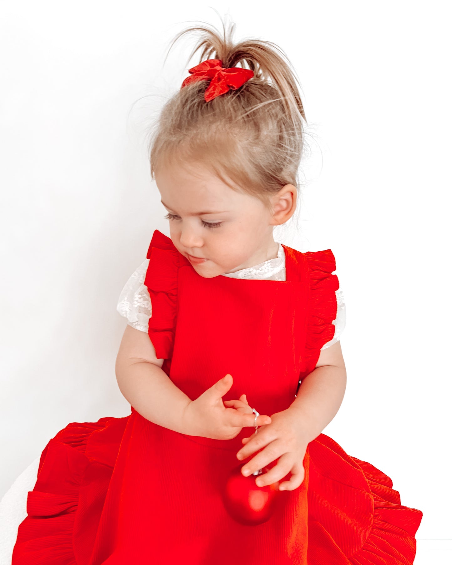 Mini Red velvet sailor bow