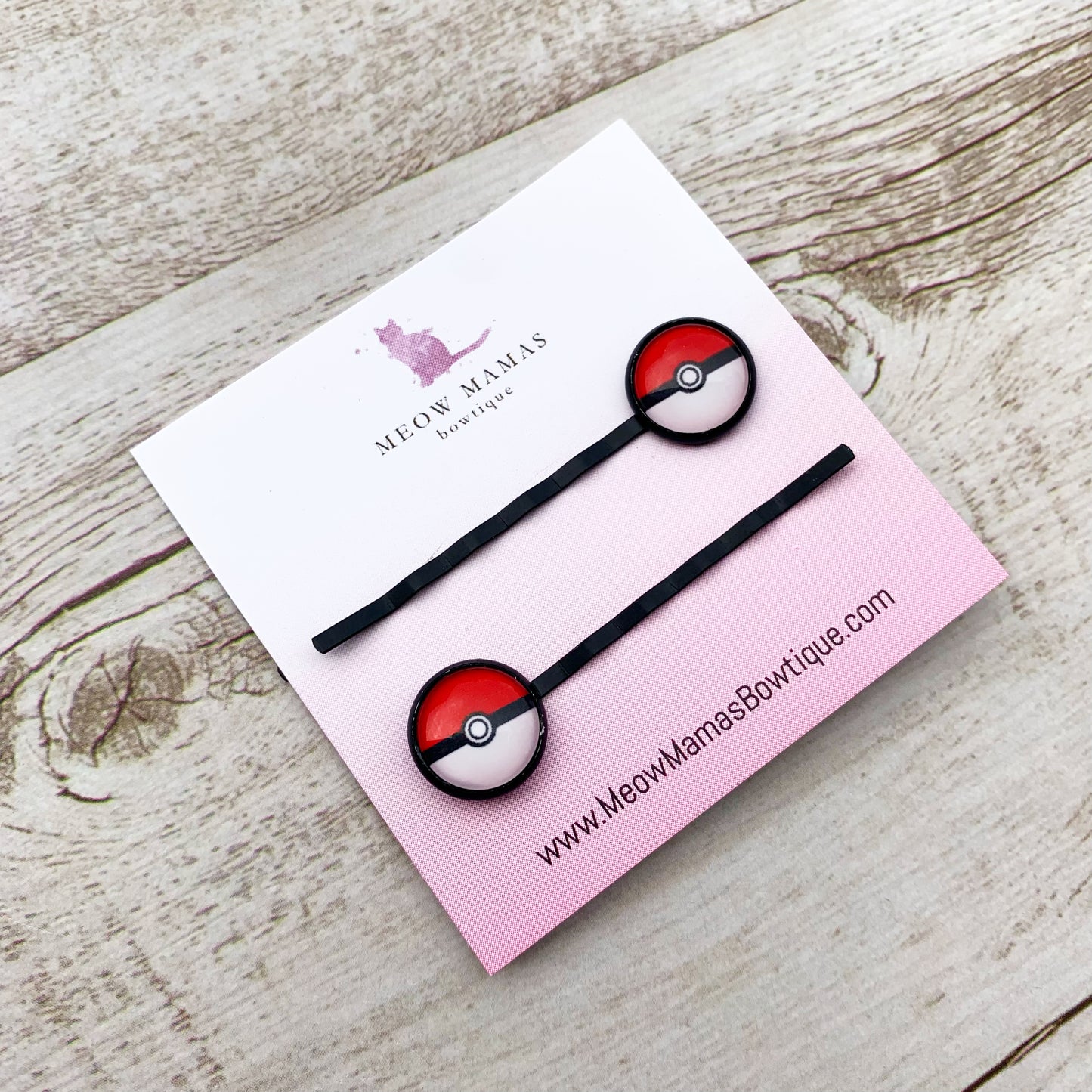 Pokeball Bobby pin set