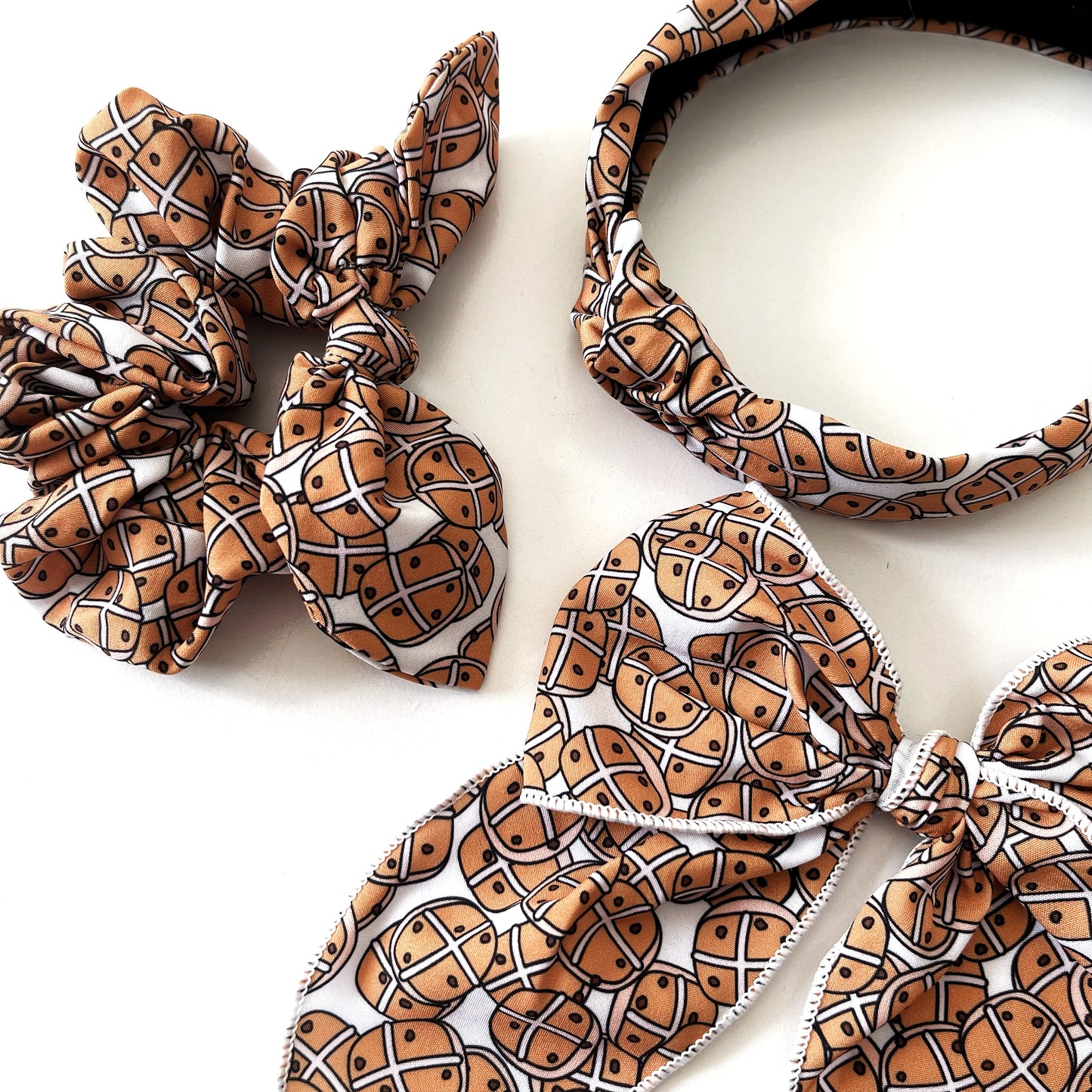 Hot cross bun Top Knot hard headband