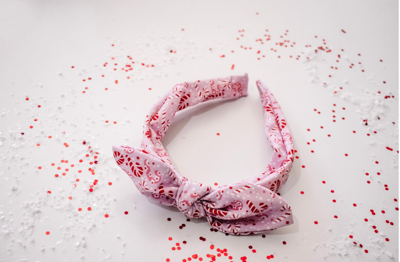 Bubblegum candy cane Twist Knot hard headband