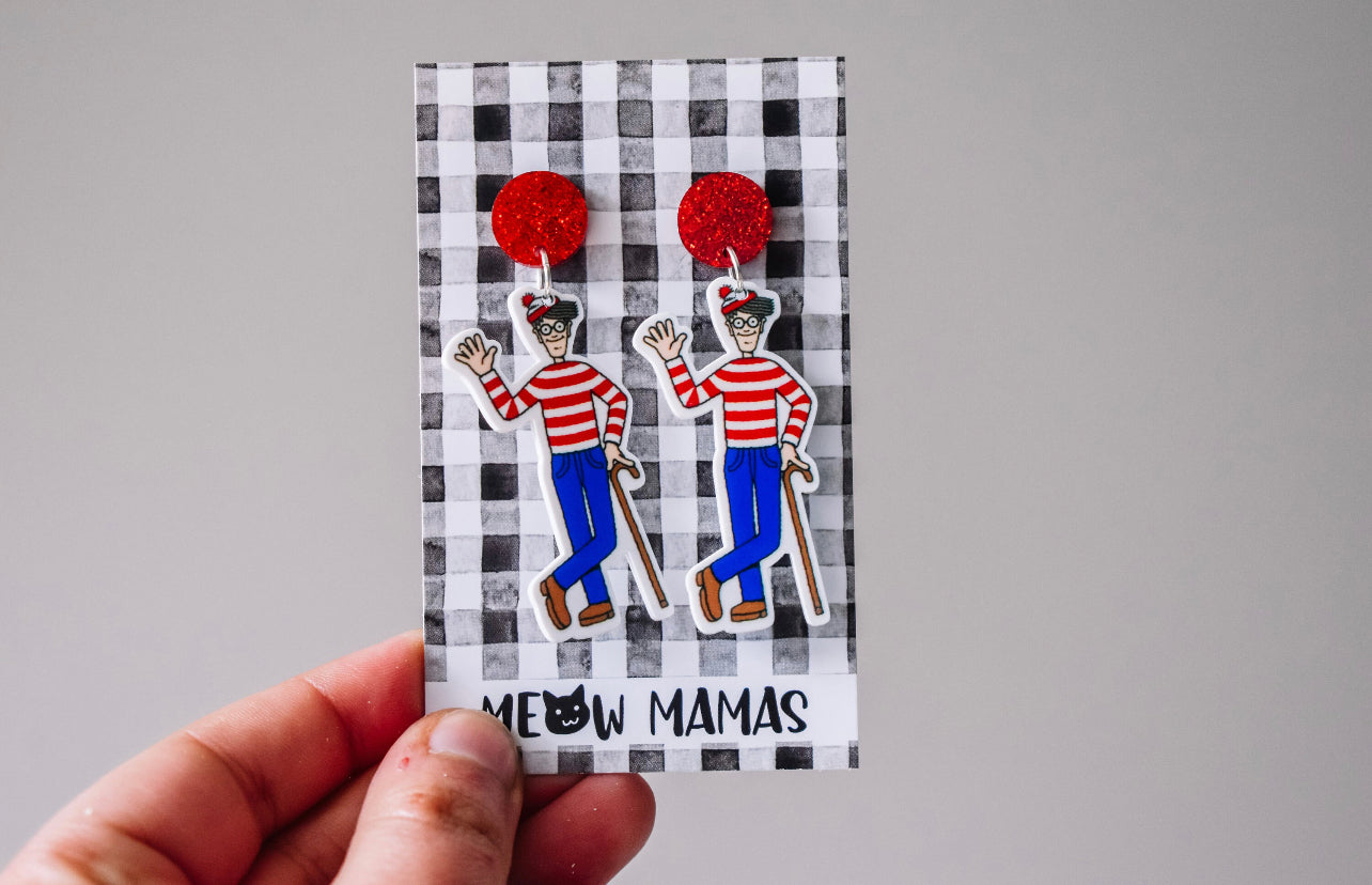 Where’s wally dangle earrings