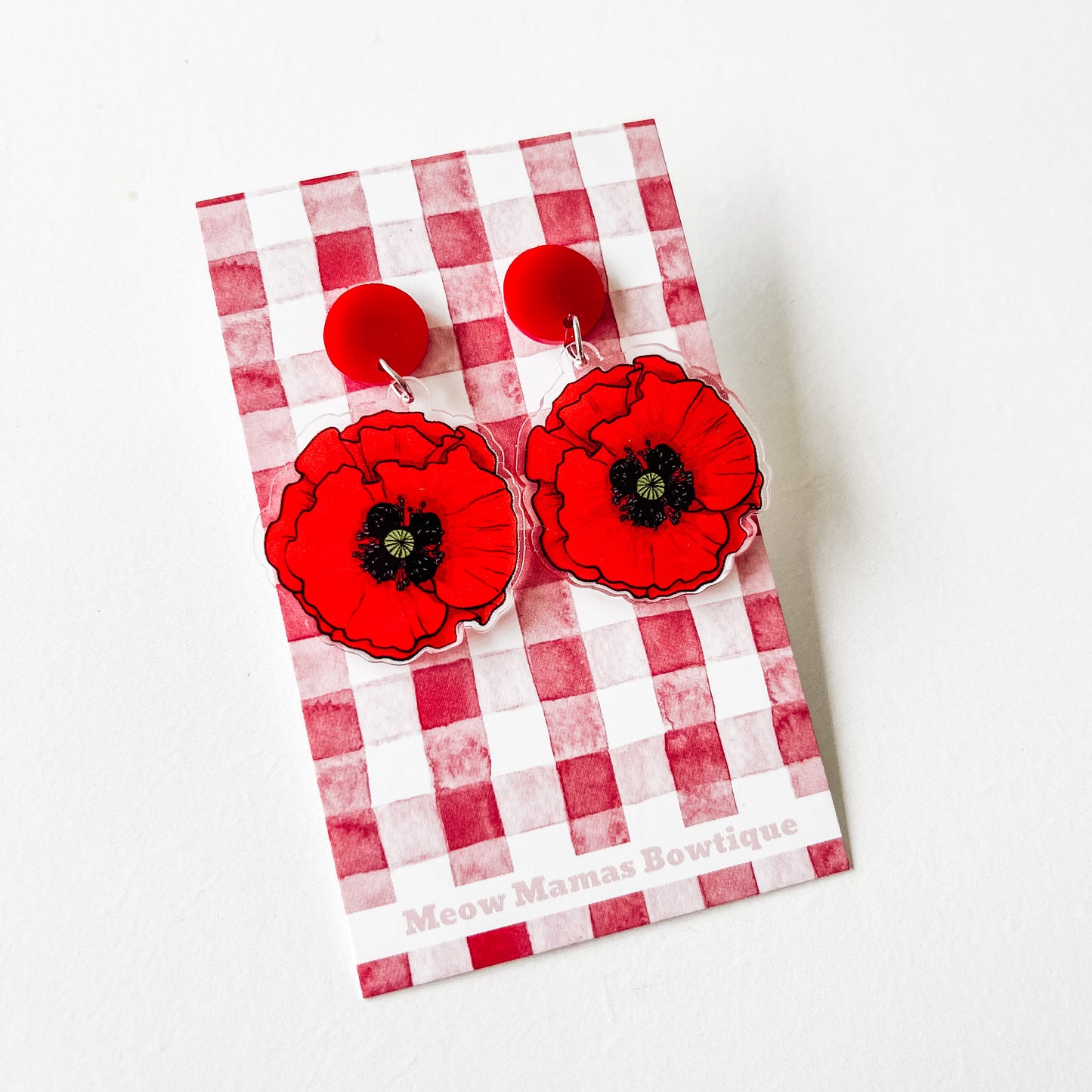 Poppy acrylic dangles