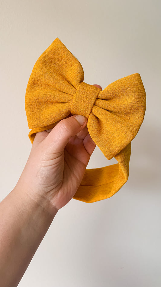 Baby Headband , Fits child 0-6 months MUSTARD