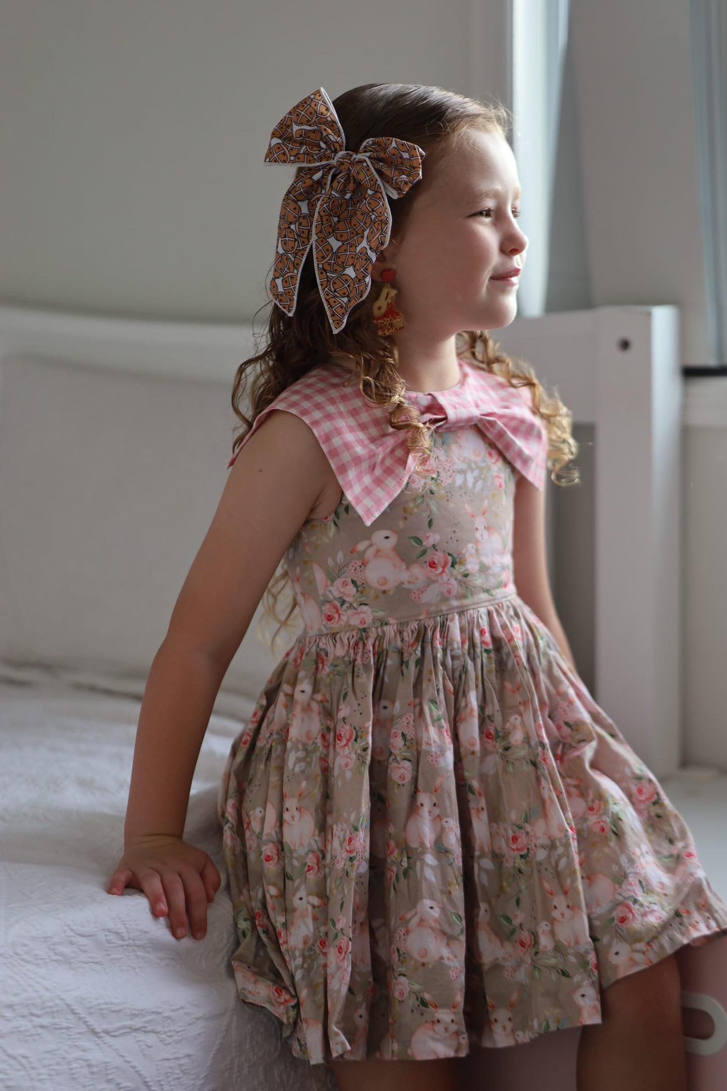 Hot cross bun 5 inch hand tied sailor bow