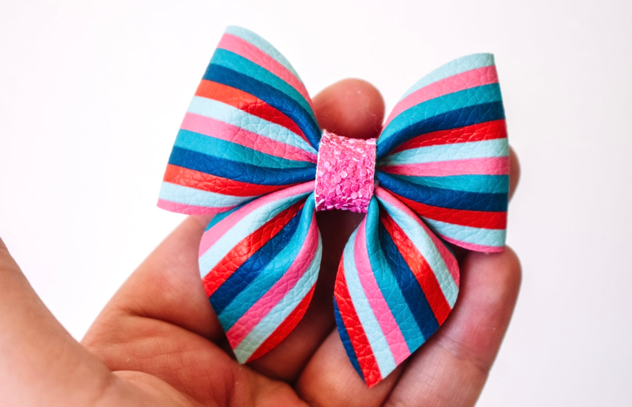 Stripe mini sailor bow