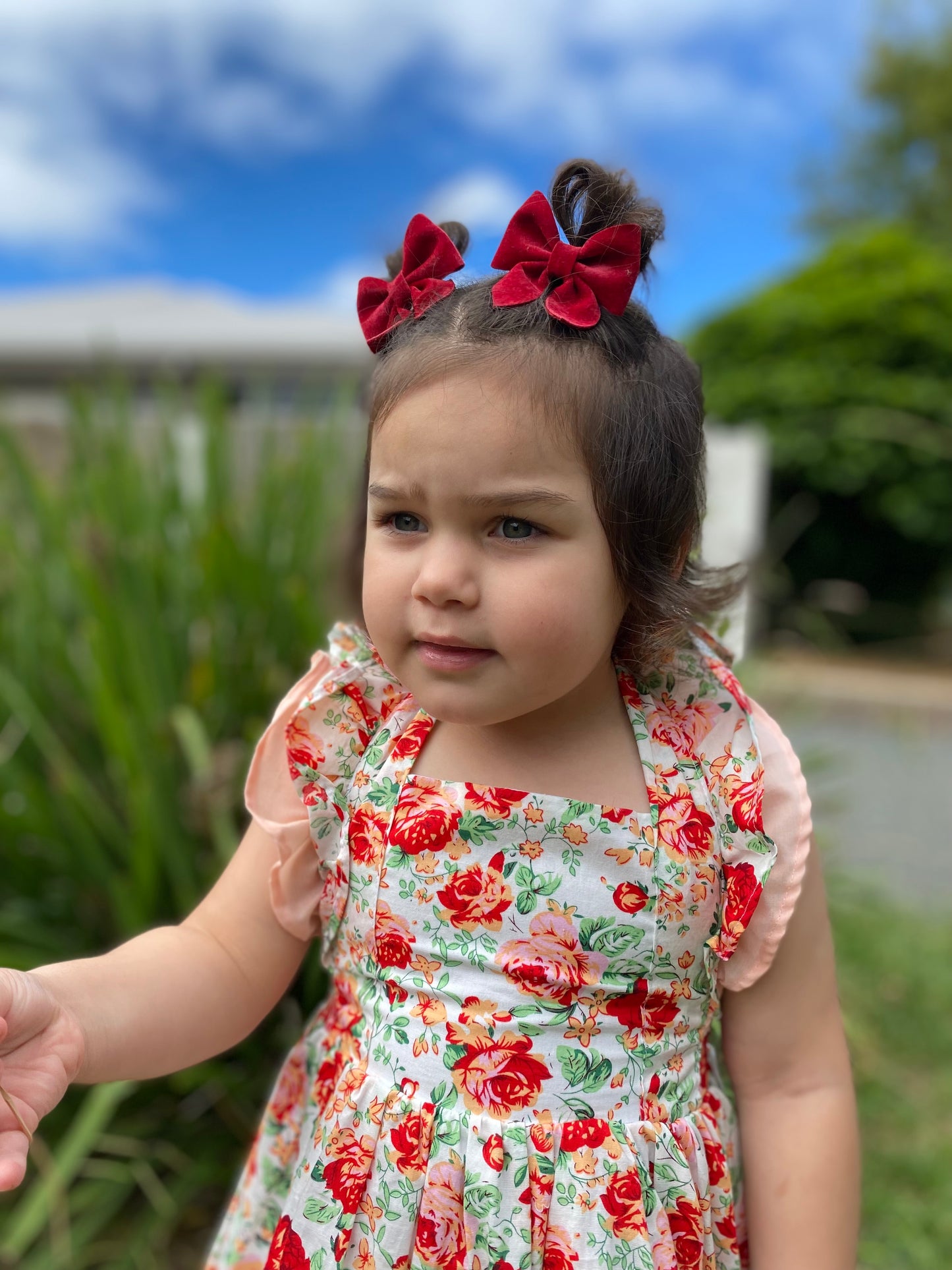 Mini Red velvet sailor bow