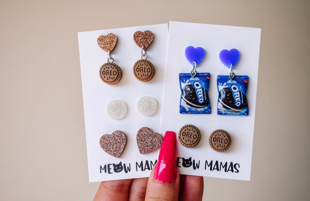Oreo cookie earring set