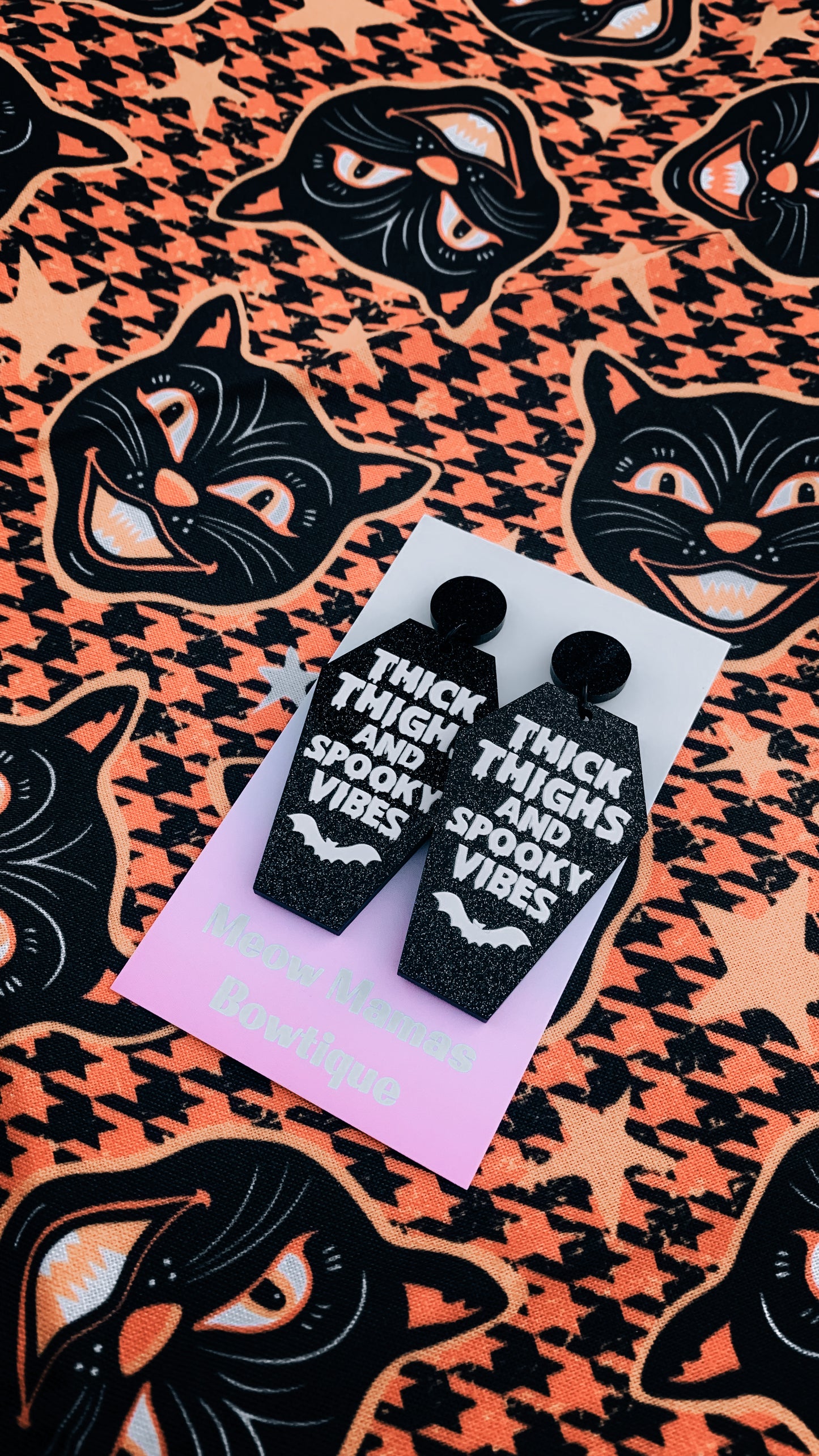 Thick Thighs and Spooky Vibes acrylic earrings