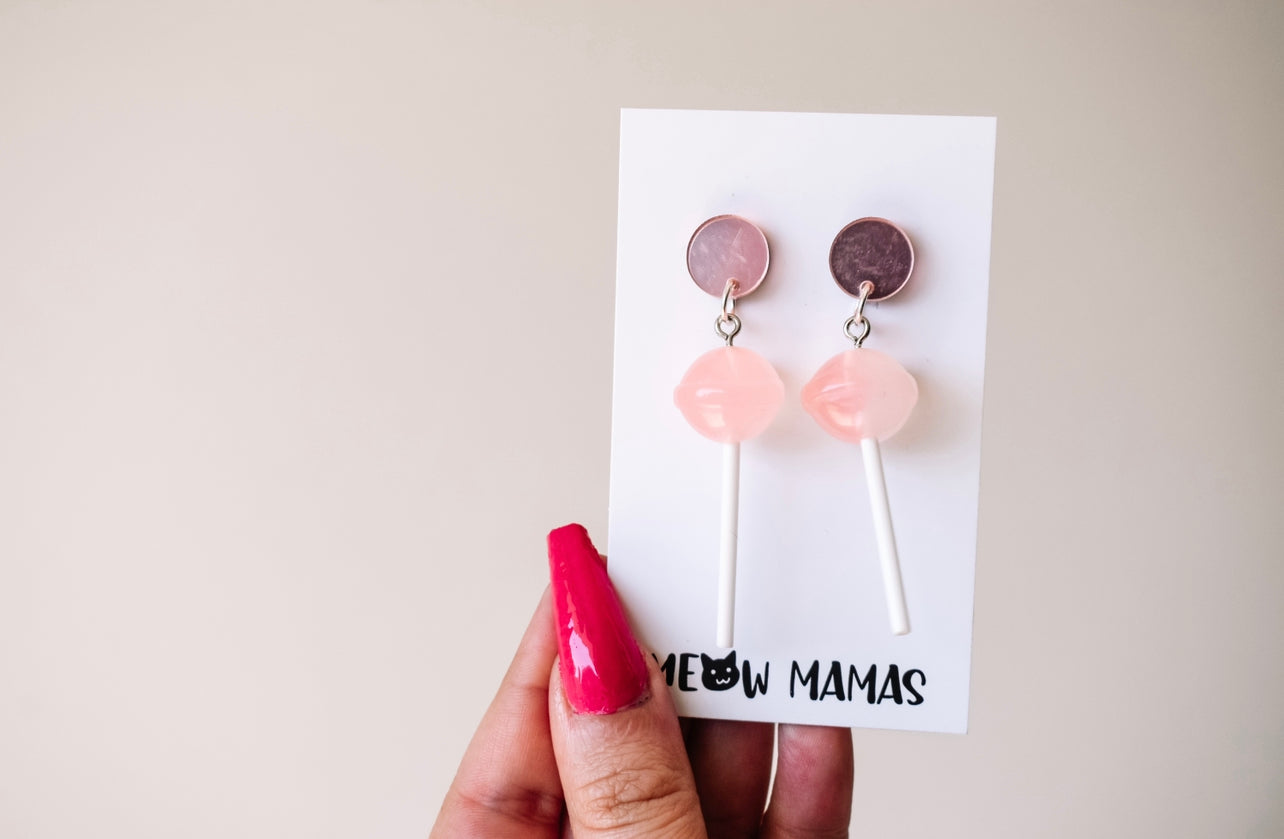 Pink lollipop earrings