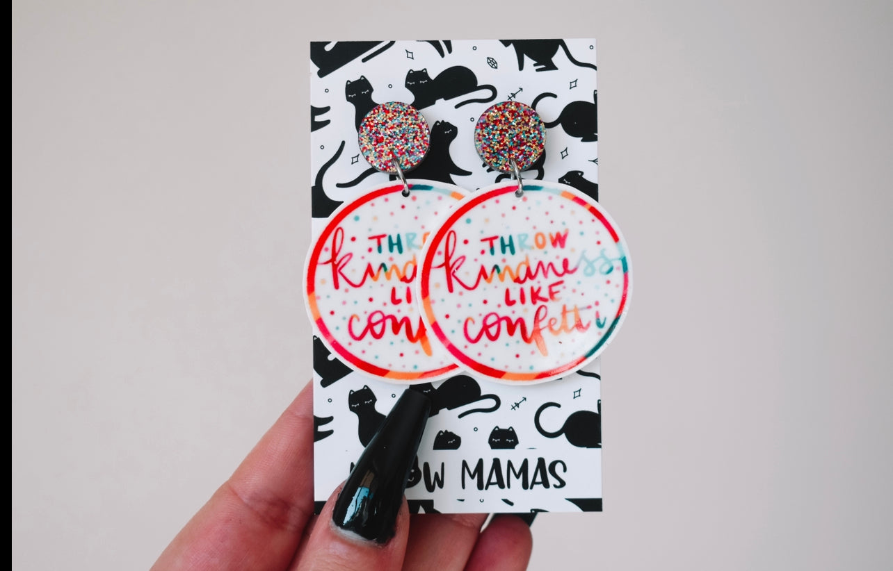 Kindness confetti dangle earrings